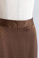 Polka Dot Satin Lace Trim Skirt