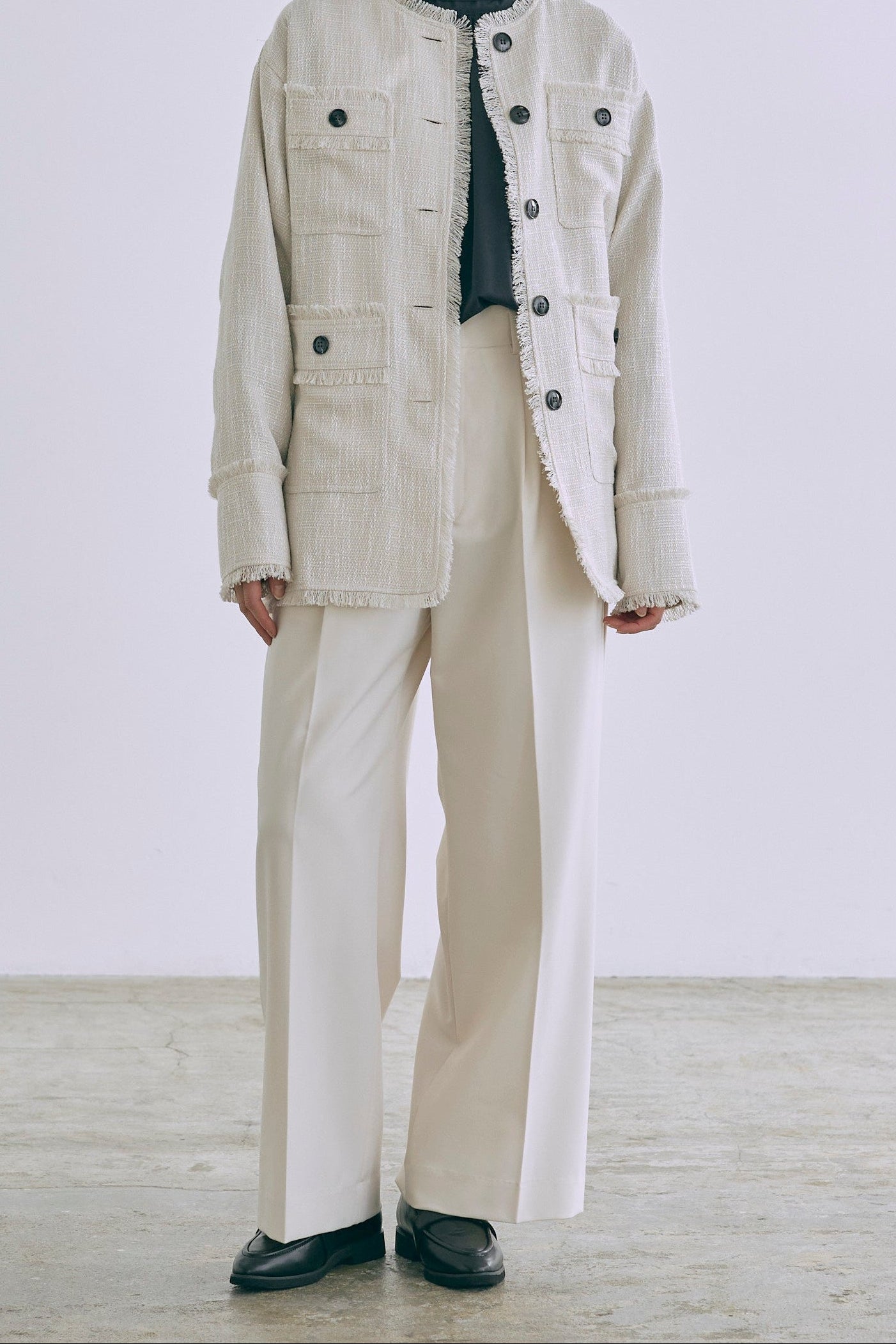 着用カラー:アイボリー　着用サイズ:0　モデル身長:170cm