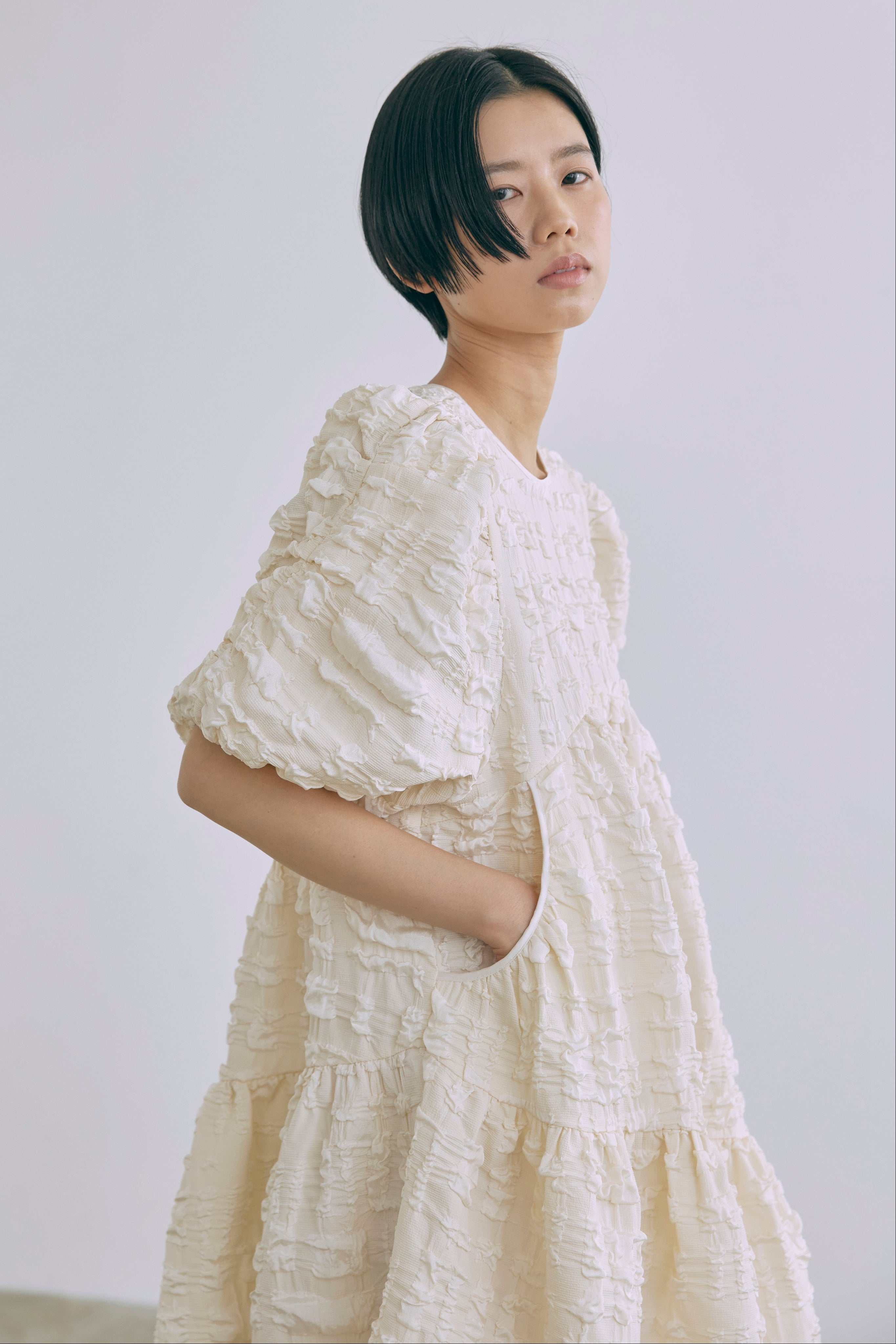 着用カラー:アイボリー　着用サイズ:0　モデル身長:170cm