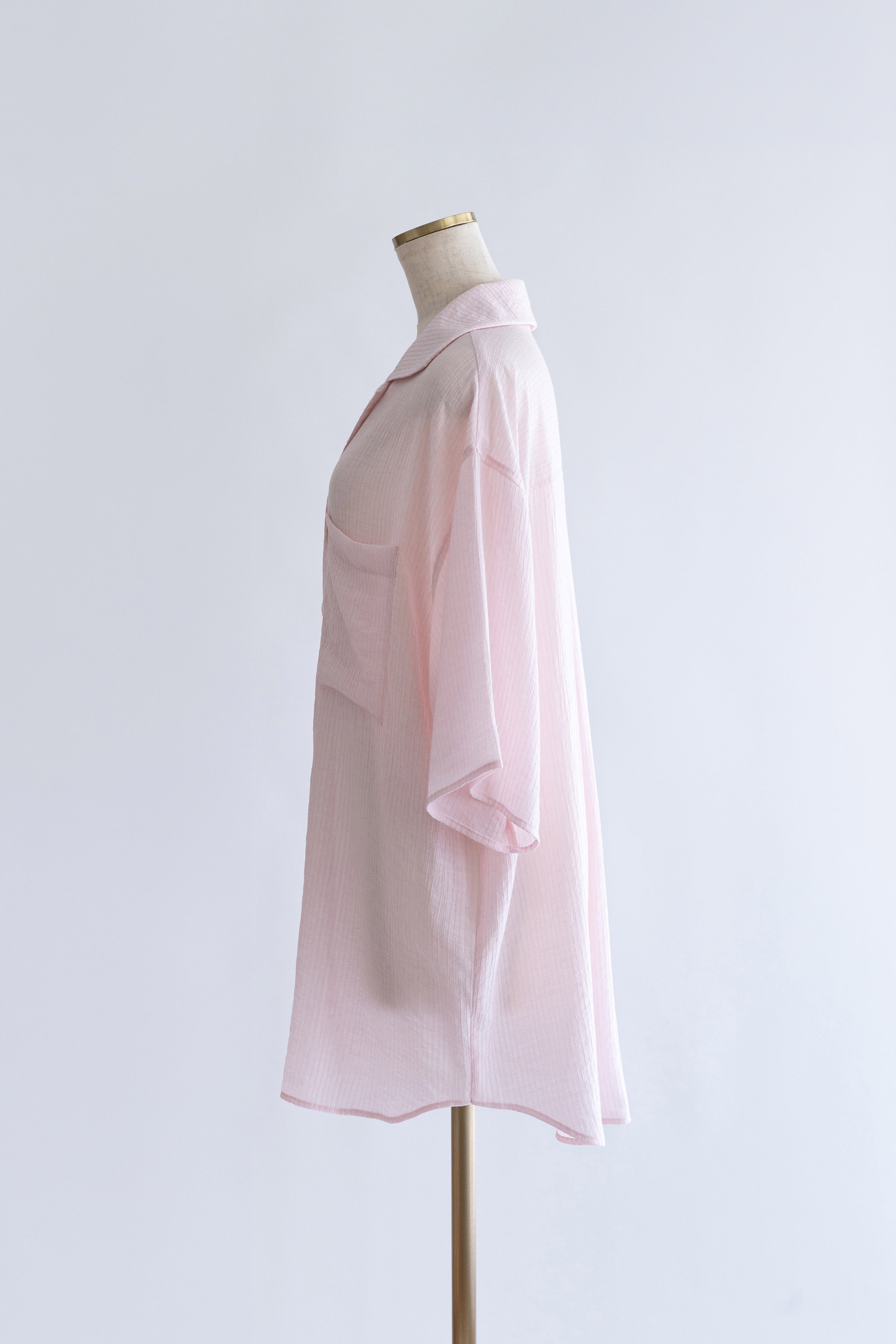 Sheer Stripe Big Shirts ピンク