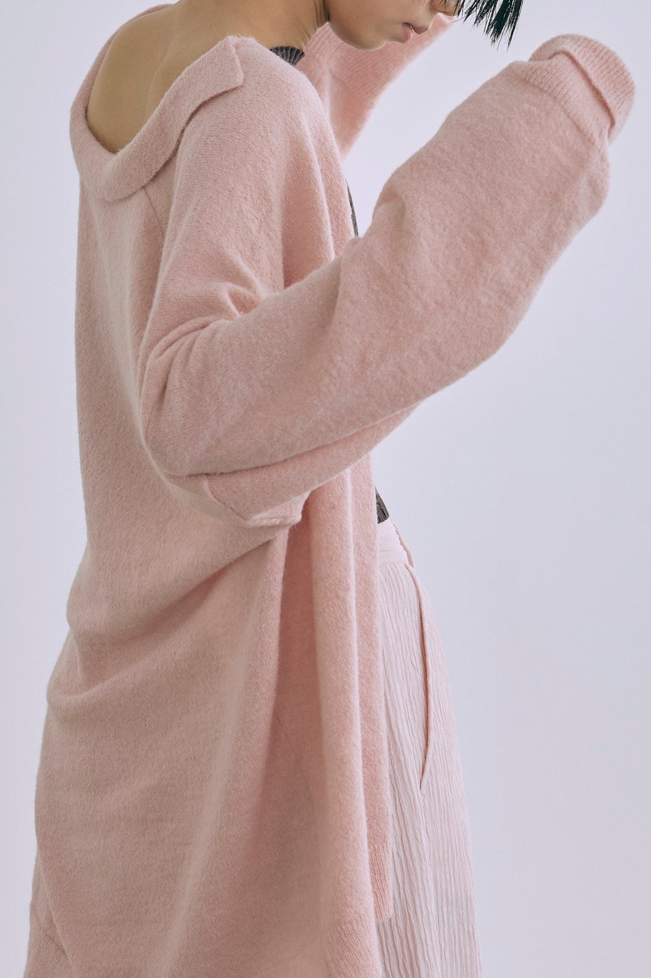 Loose Polo Cardigan ピンク