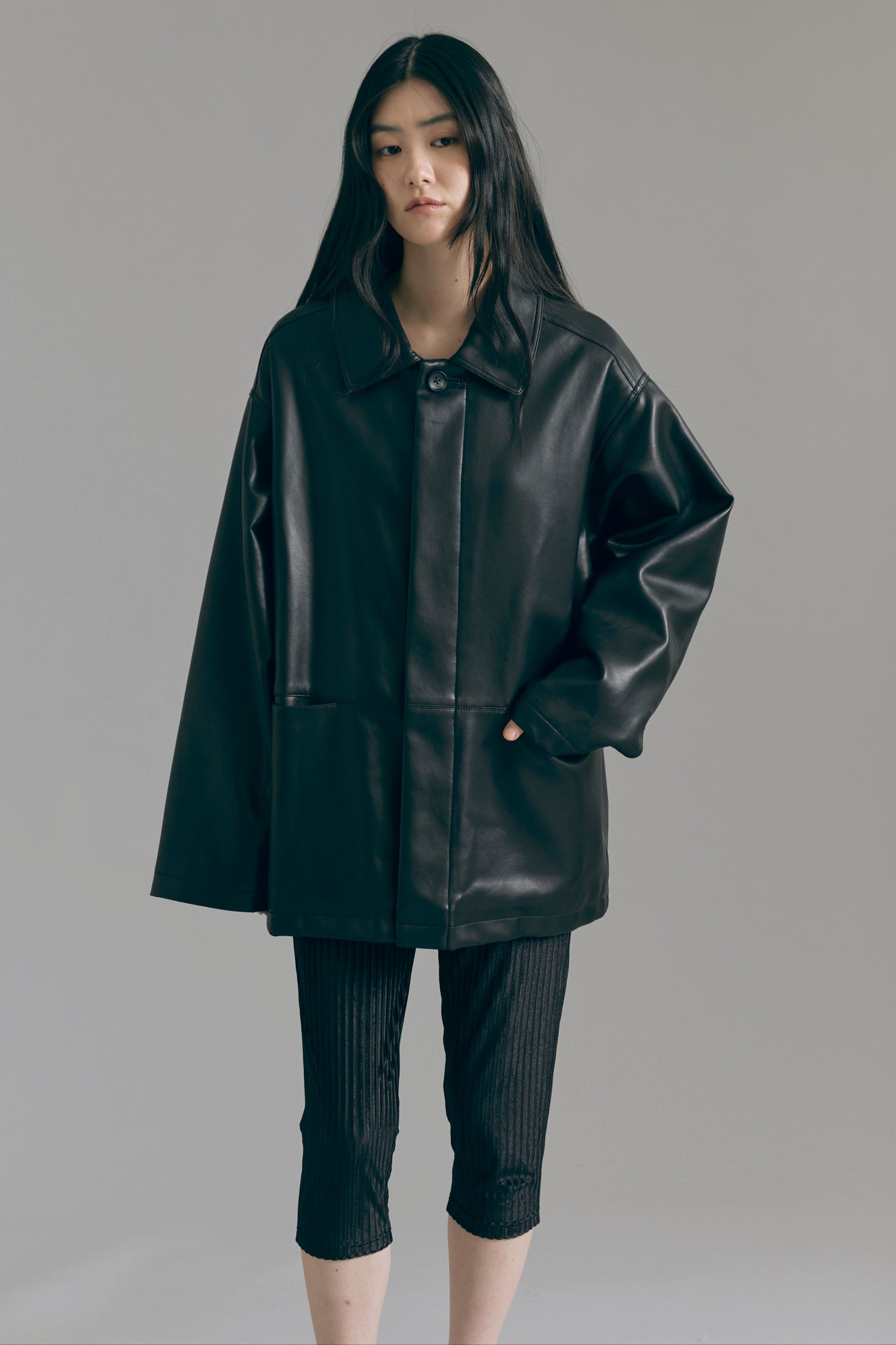 Faux Leather Over Jacket