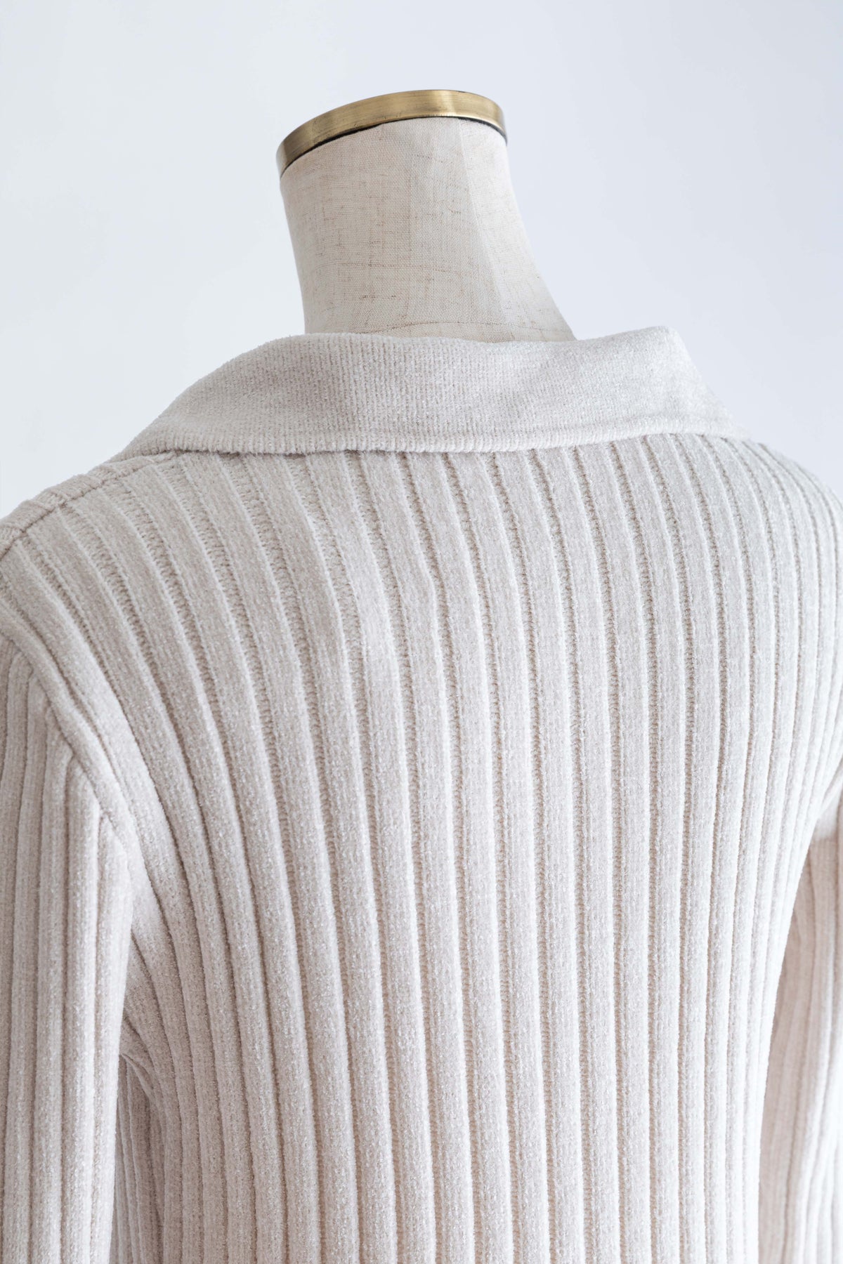 【Set Up】Chenille Collar Cardigan アイボリー
