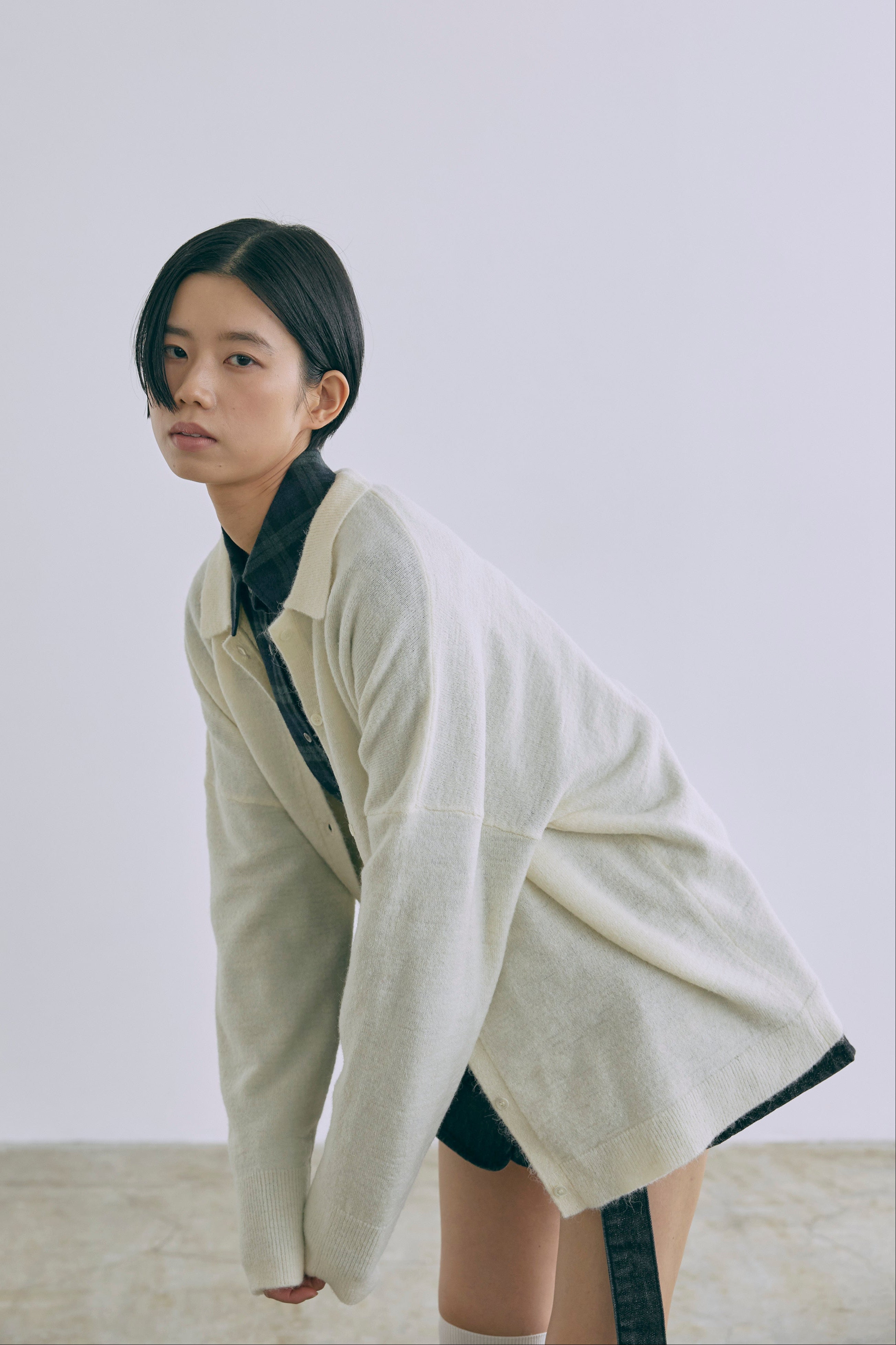 着用カラー:アイボリー  モデル身長:170㎝