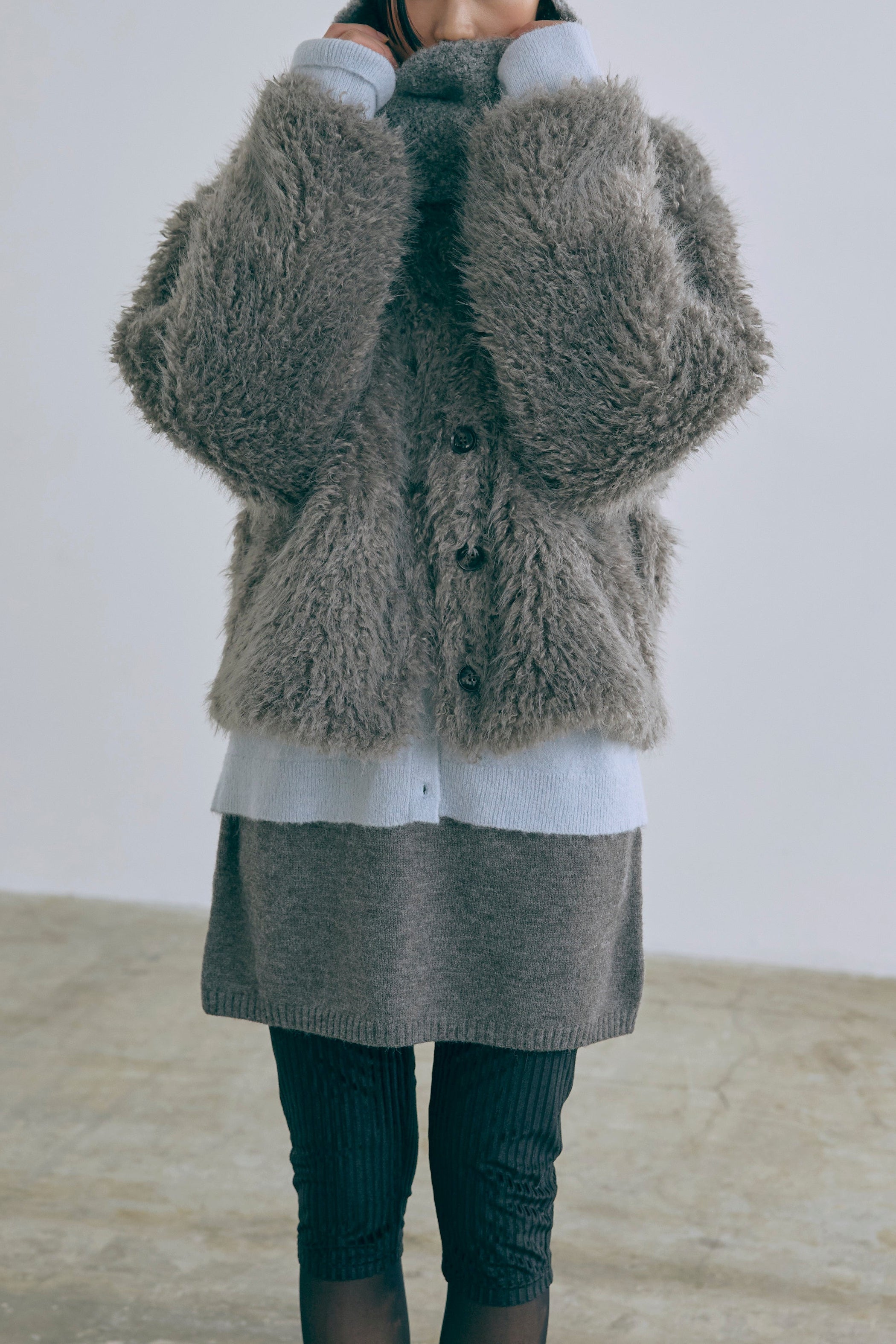 着用カラー:杢グレー  モデル身長:170㎝