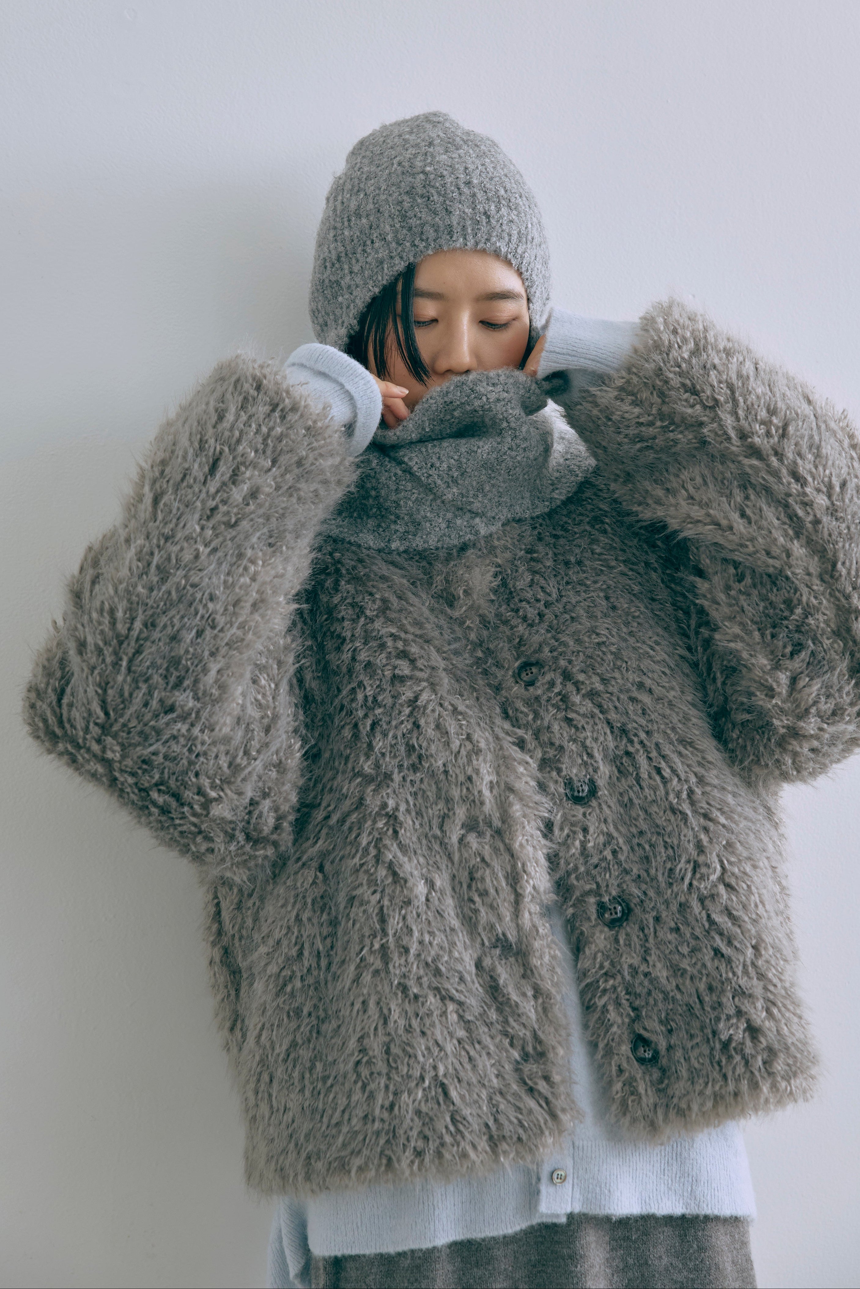 着用カラー:杢グレー  モデル身長:170㎝