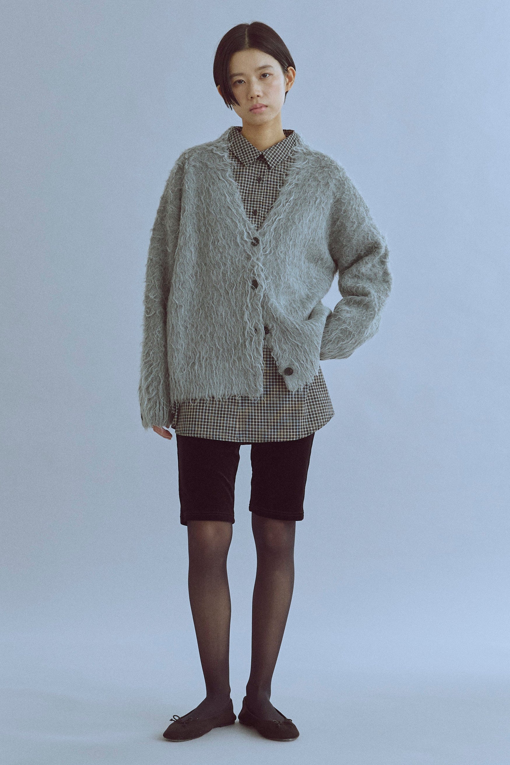 着用カラー:杢グレー　モデル身長:170cm
