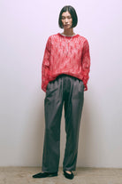 Satin Slit Pants チャコール size:1 model:170cm ANDO