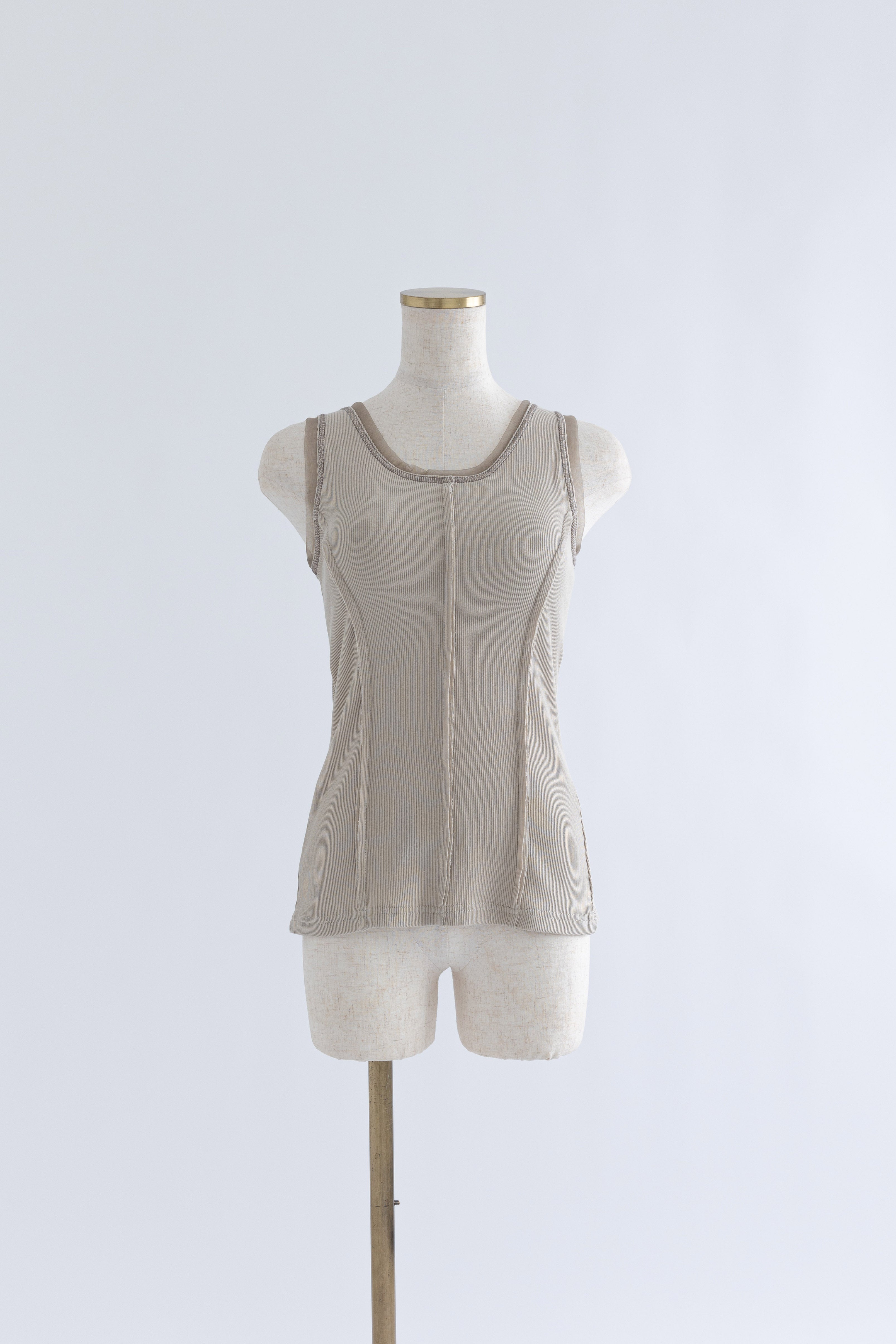 Tulle Piping Tank Top