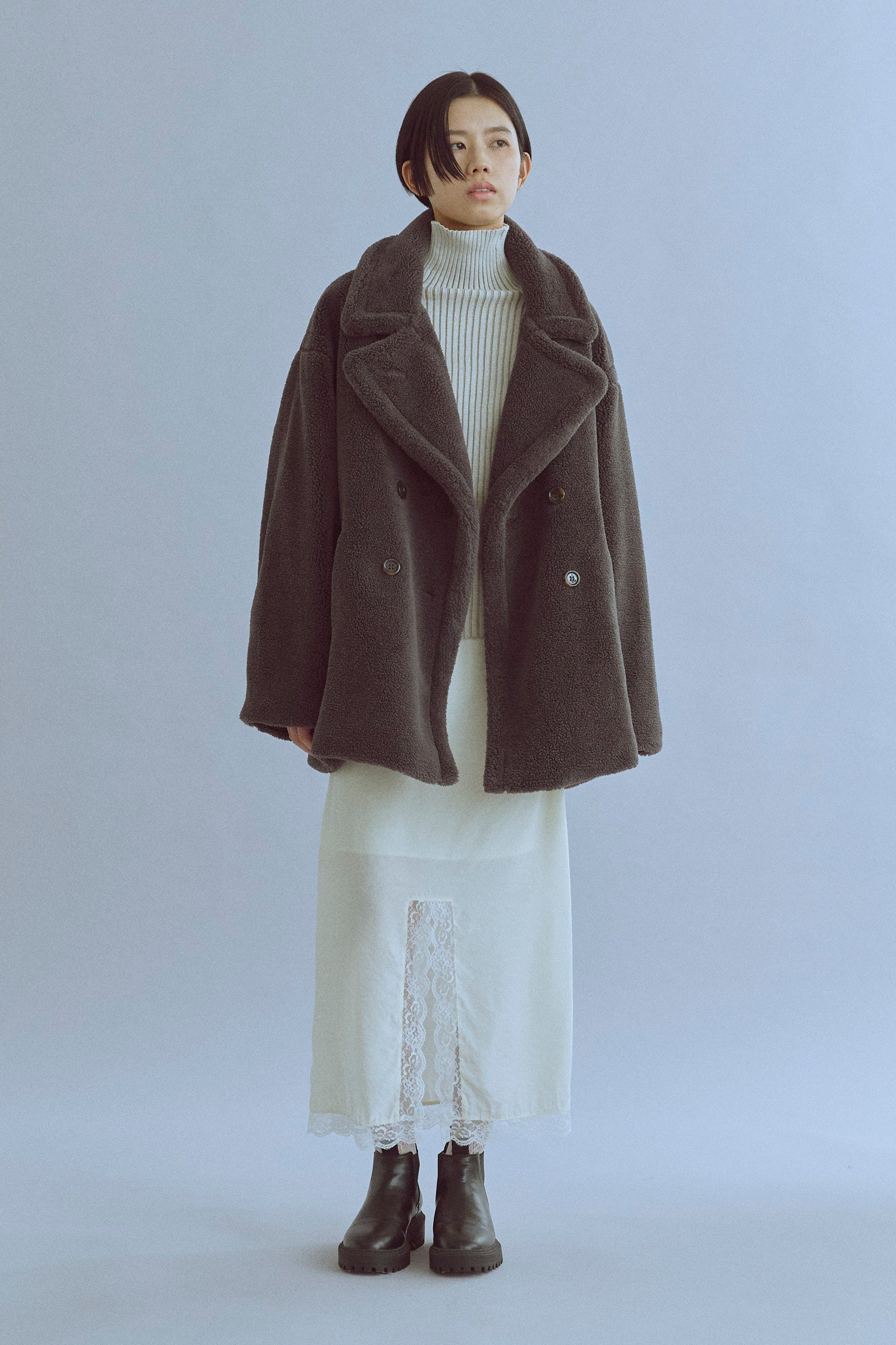 着用カラー:アイボリー  モデル身長:170㎝