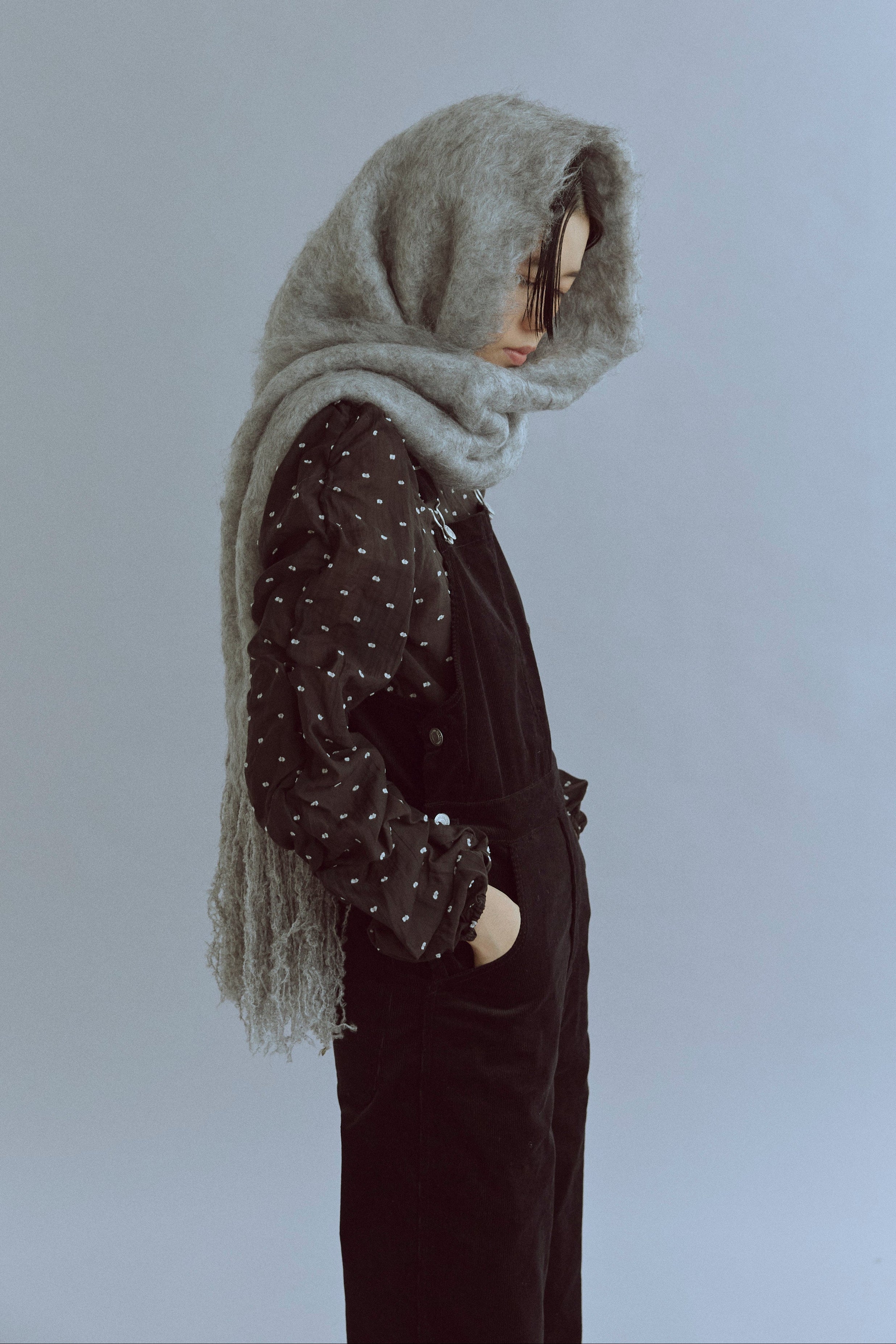 着用カラー:杢グレー  モデル身長:170㎝