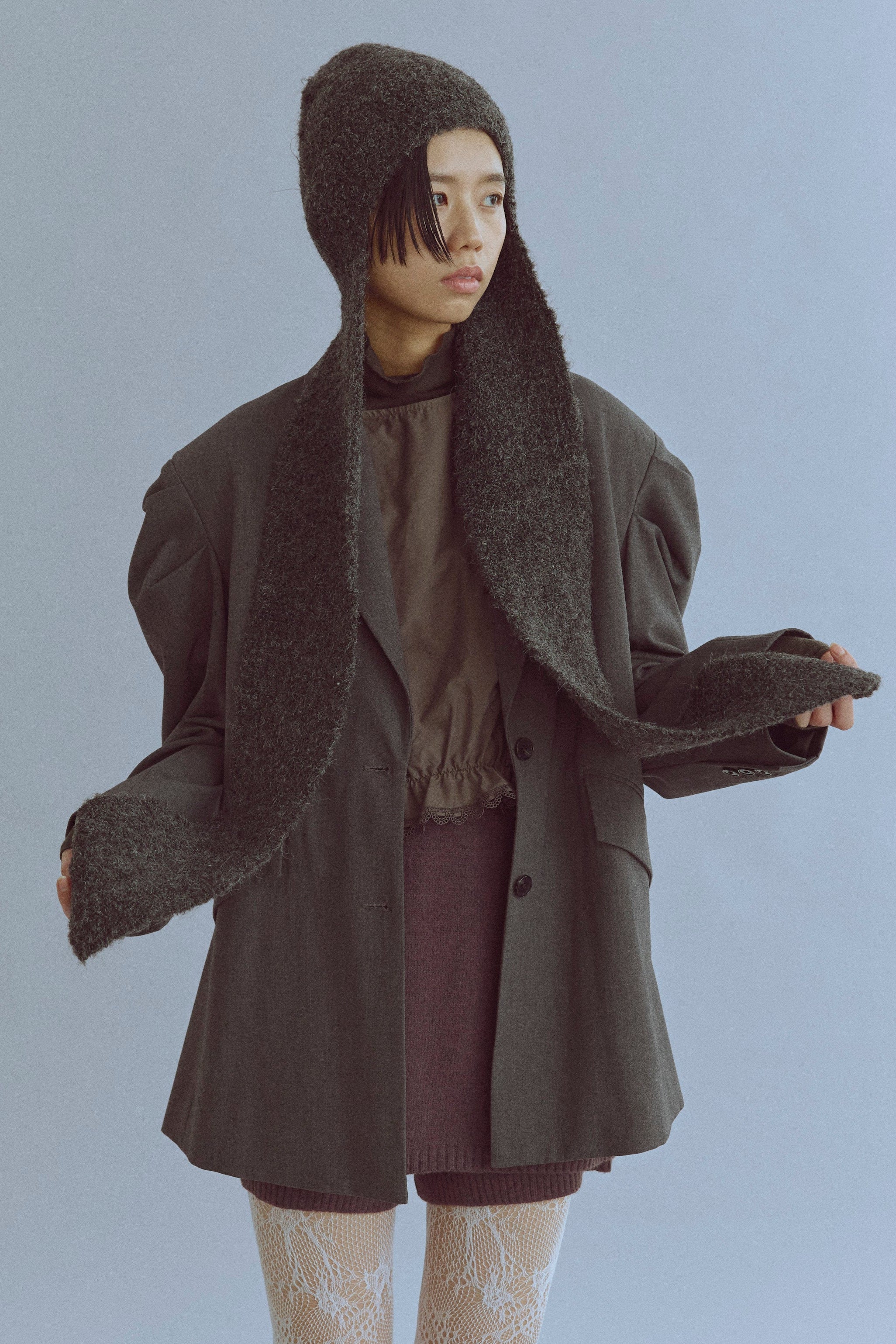 着用カラー:ブラウン  モデル身長:170㎝