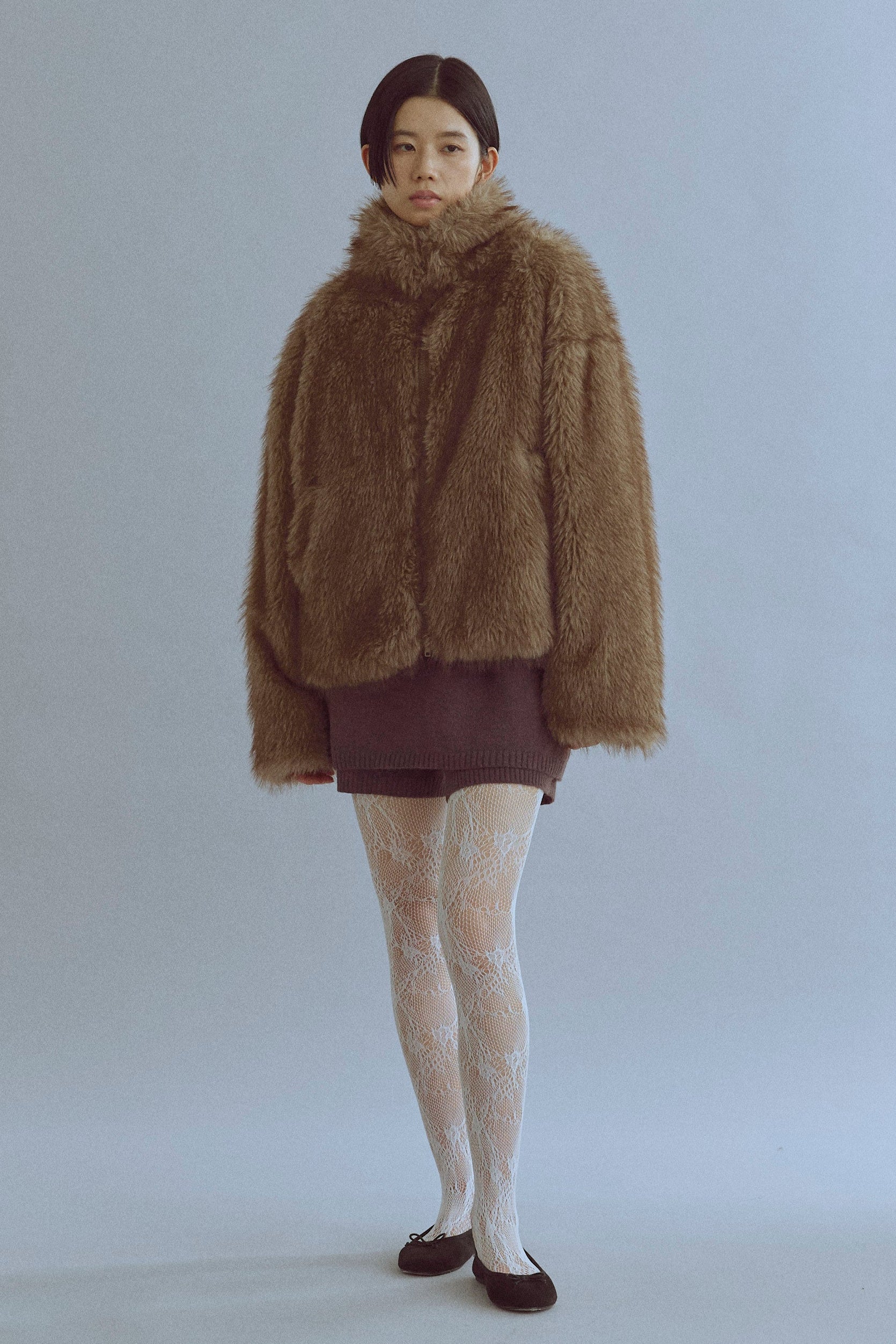 着用カラー:ブラウン  モデル身長:170㎝