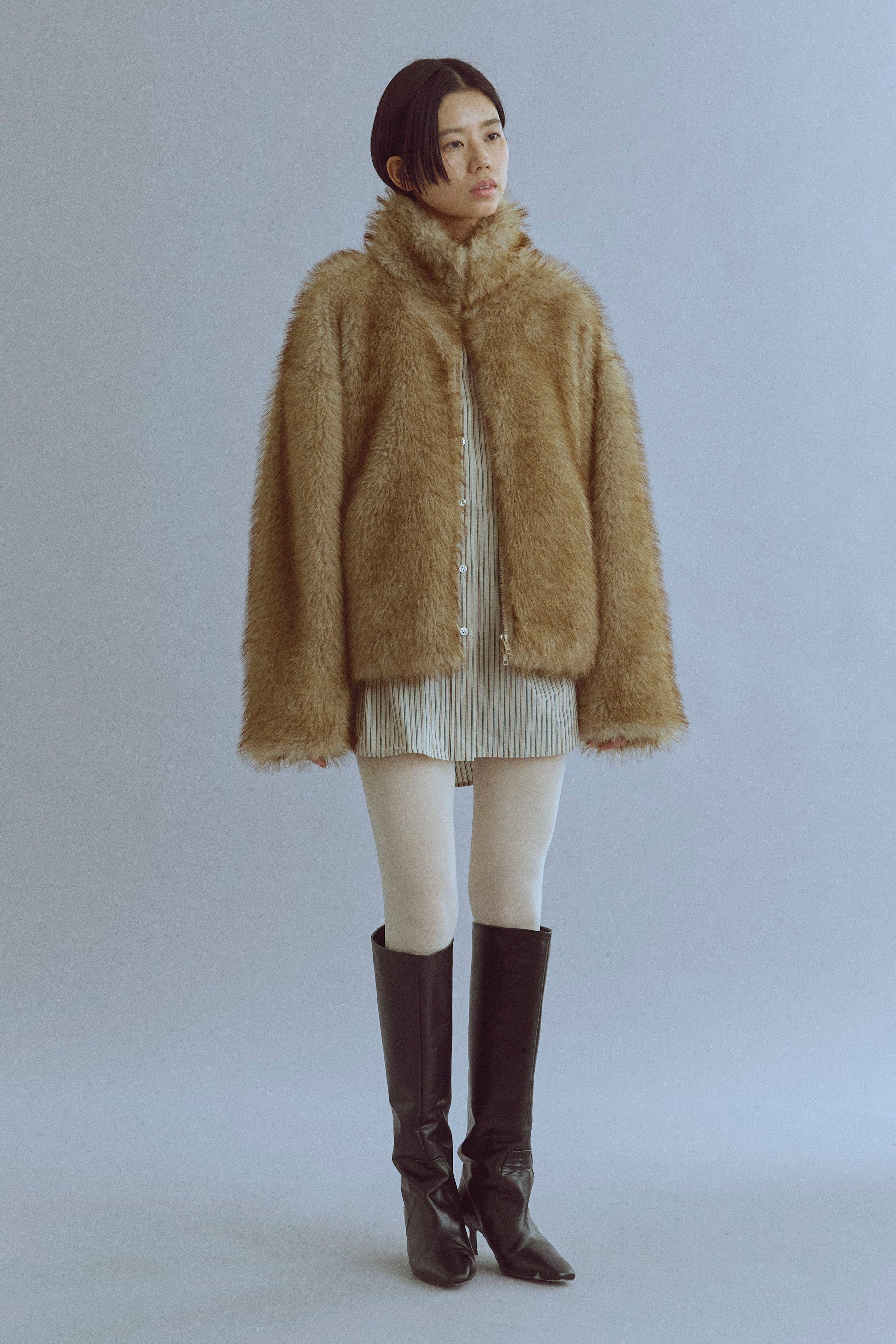 着用カラー:キャメル  モデル身長:170㎝