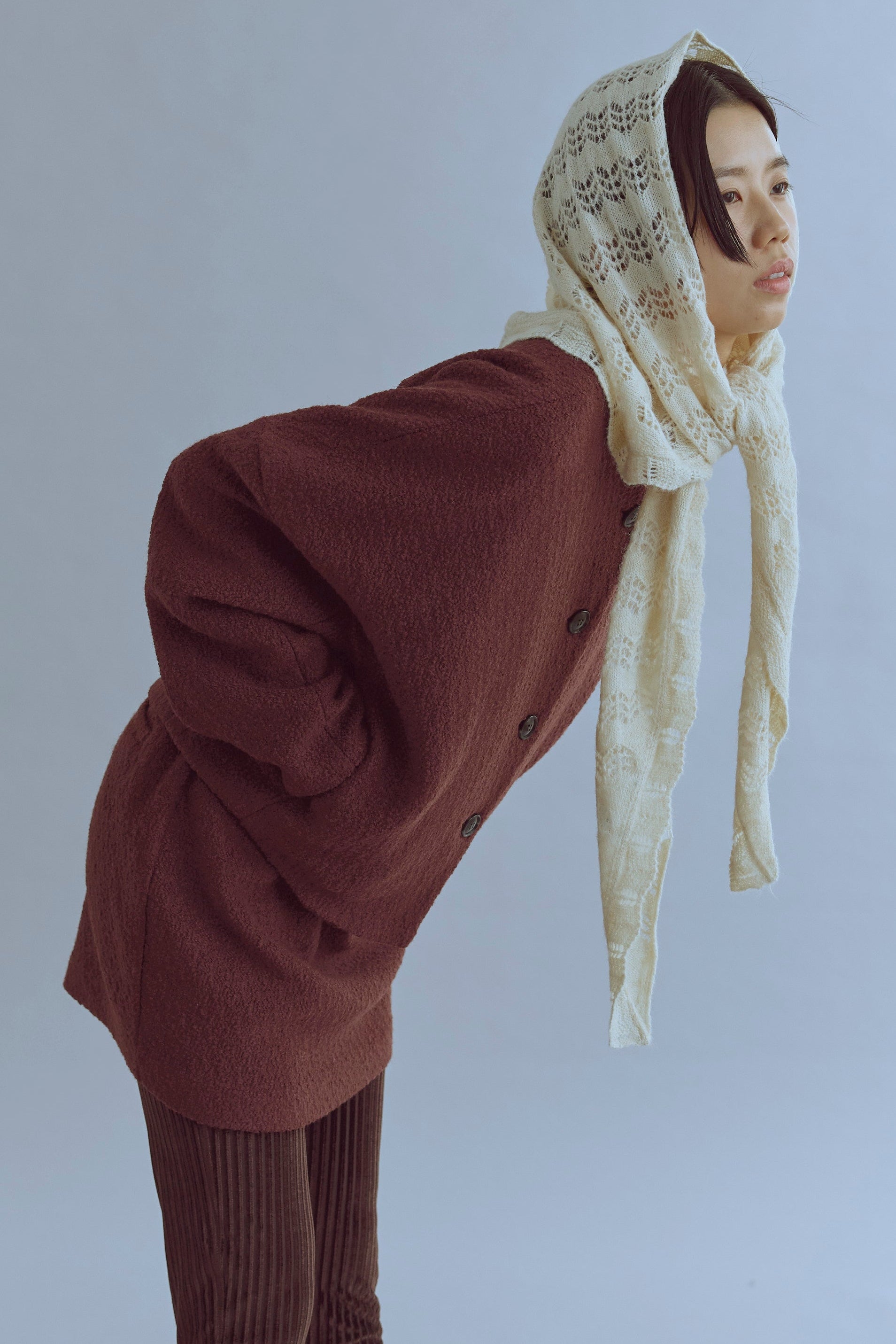 着用カラー:アイボリー  モデル身長:170㎝