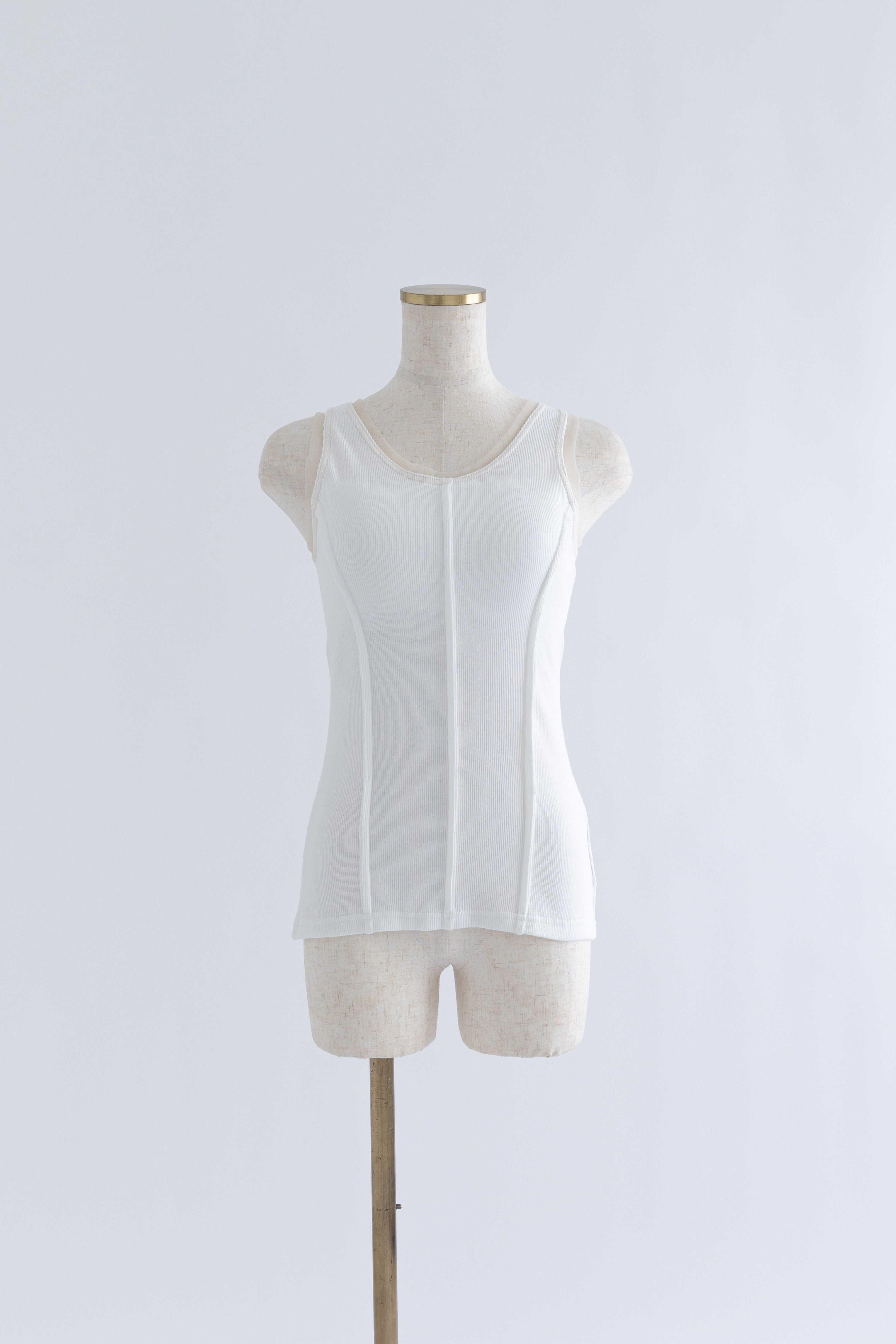 Tulle Piping Tank Top