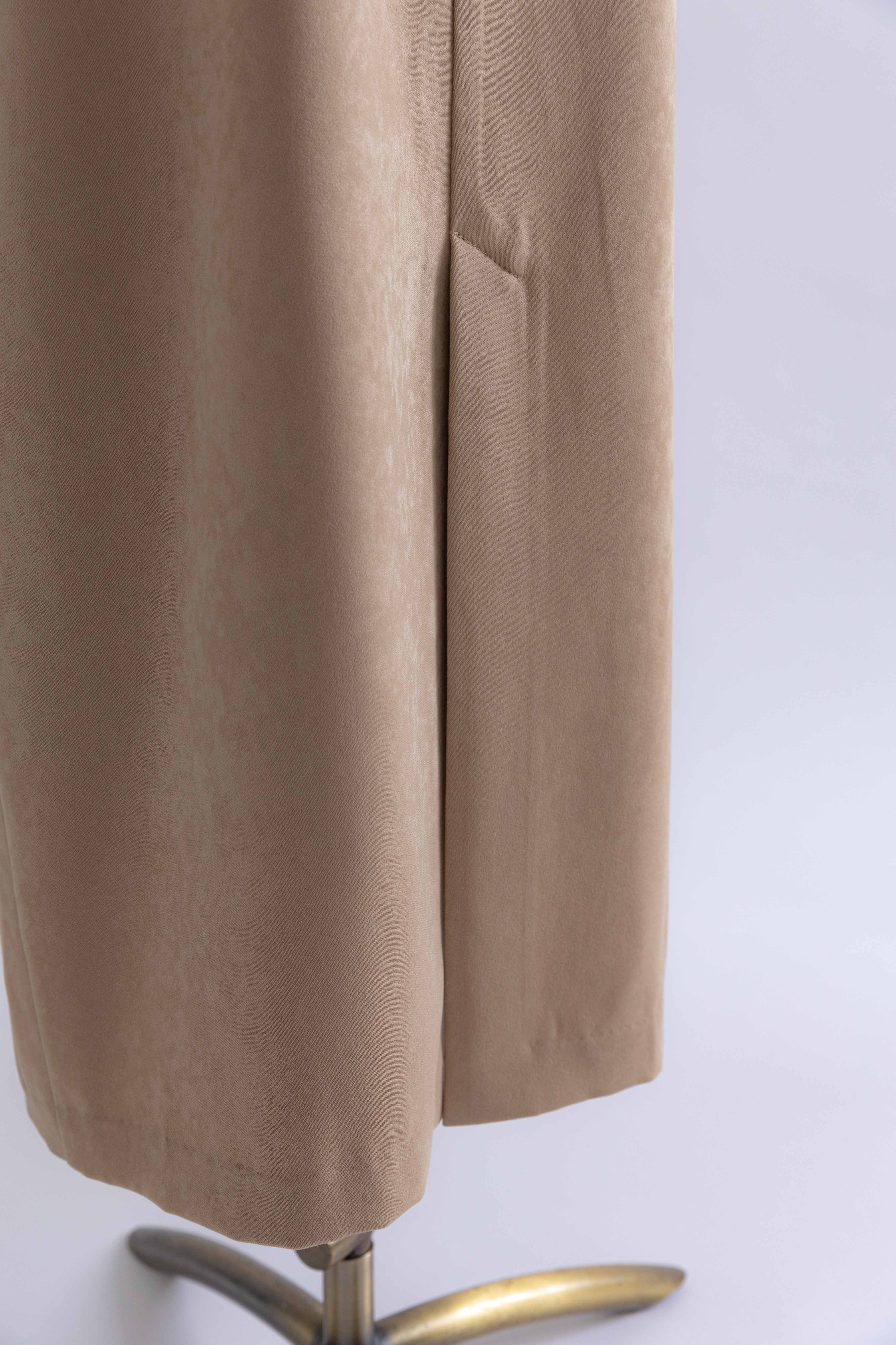 【Set Up】Faux Suede Straight Skirt