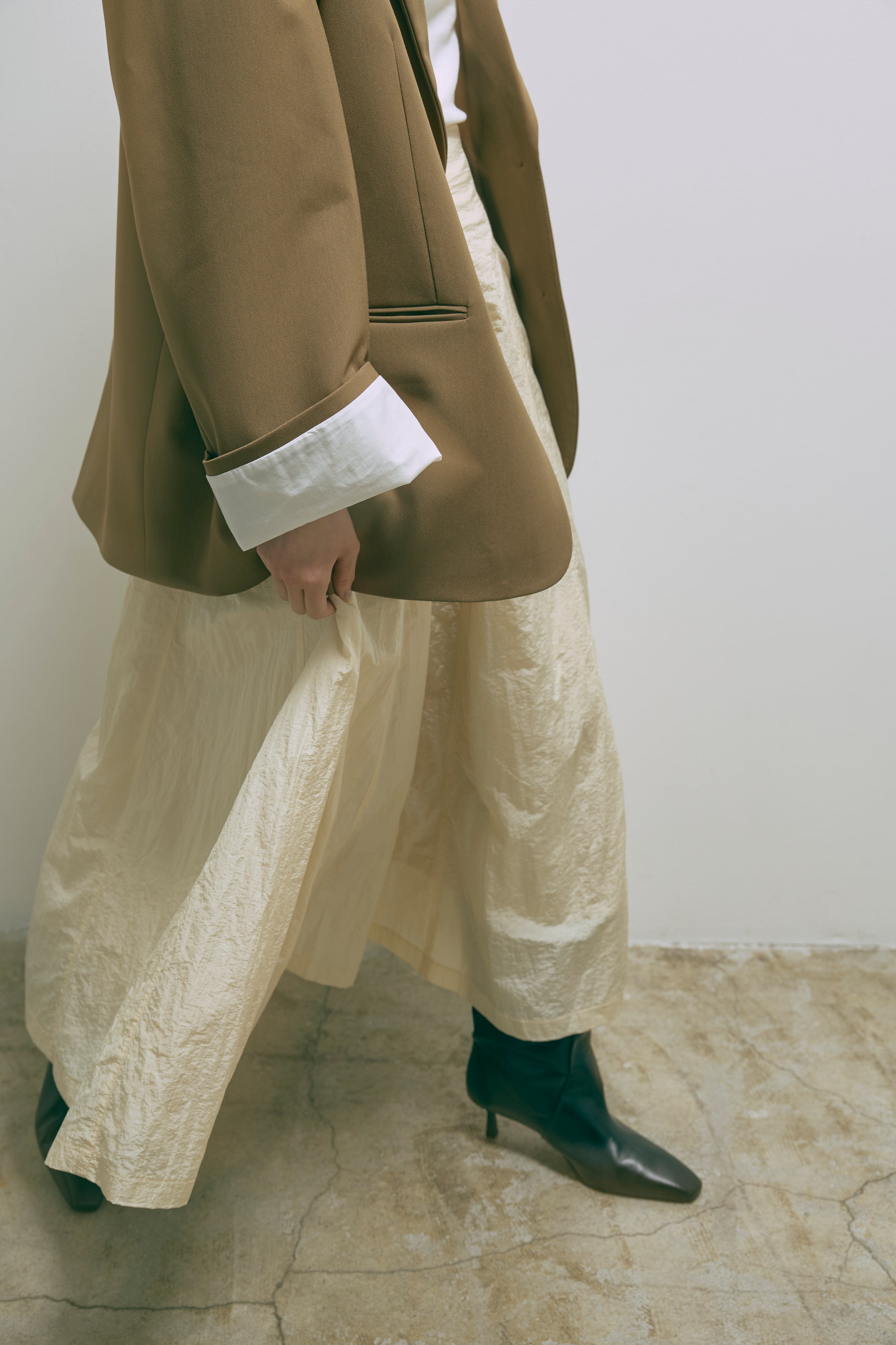 Nylon Taffeta Flared Skirt