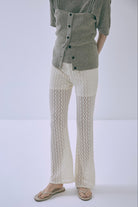 Cut Lace Soft Flare Pants & Layered Skirt Set