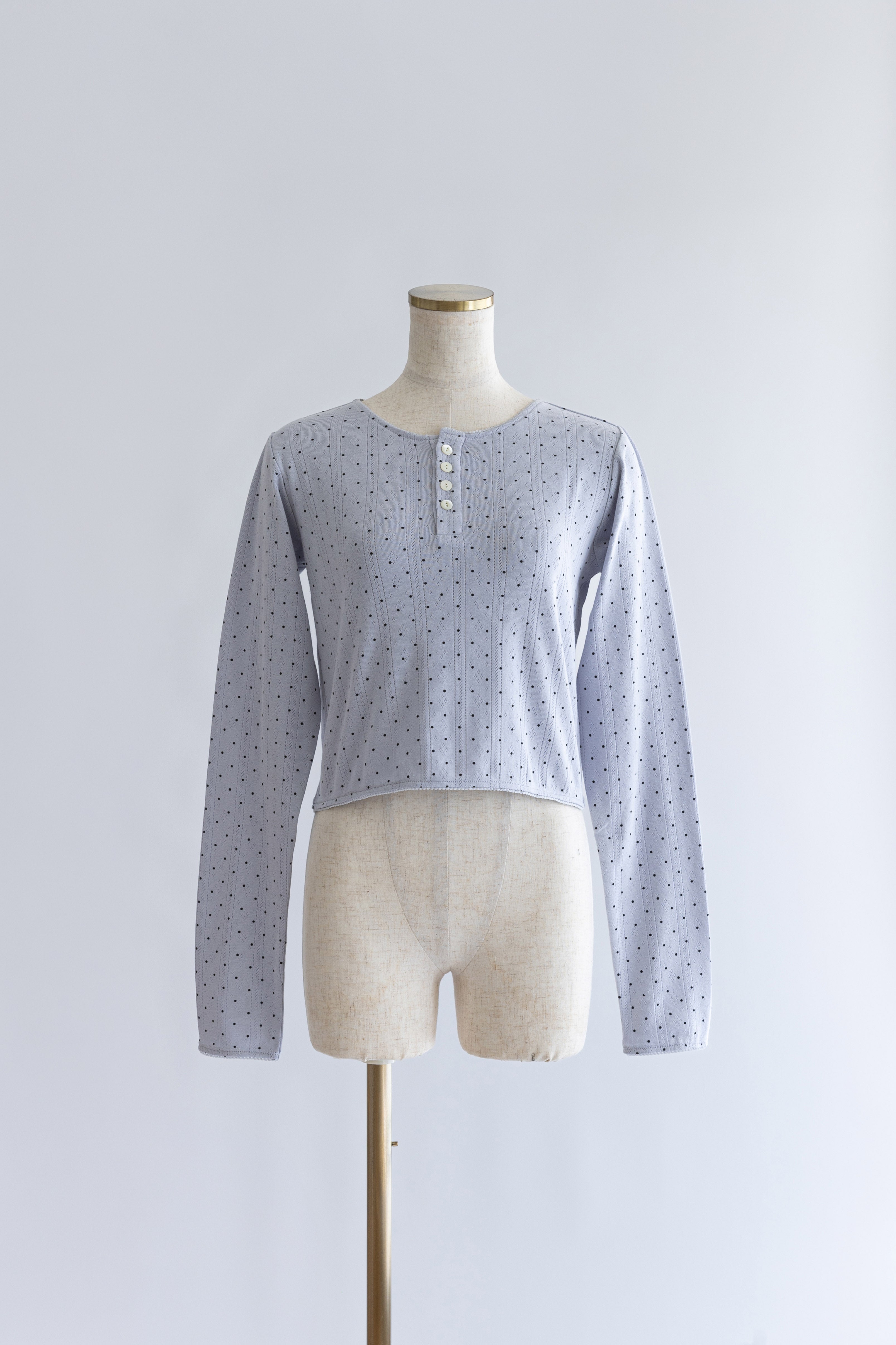 Powder Dot Henley ブルー