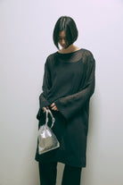 Leather Zip Drawstring Bag