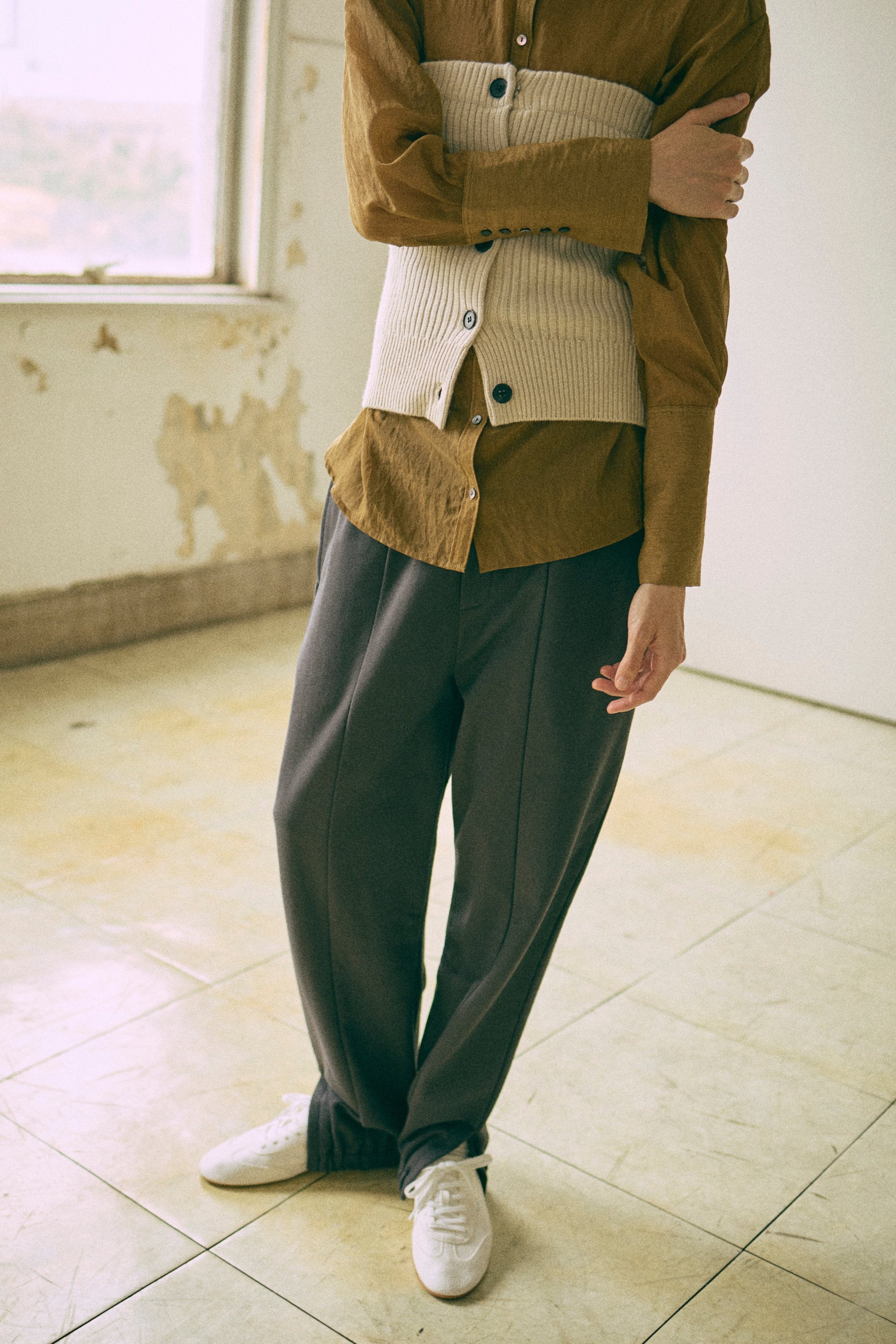【Set Up】Slit Sweat Pants