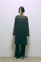 Sheer Dot Tunic ブラック model:170cm ANDO