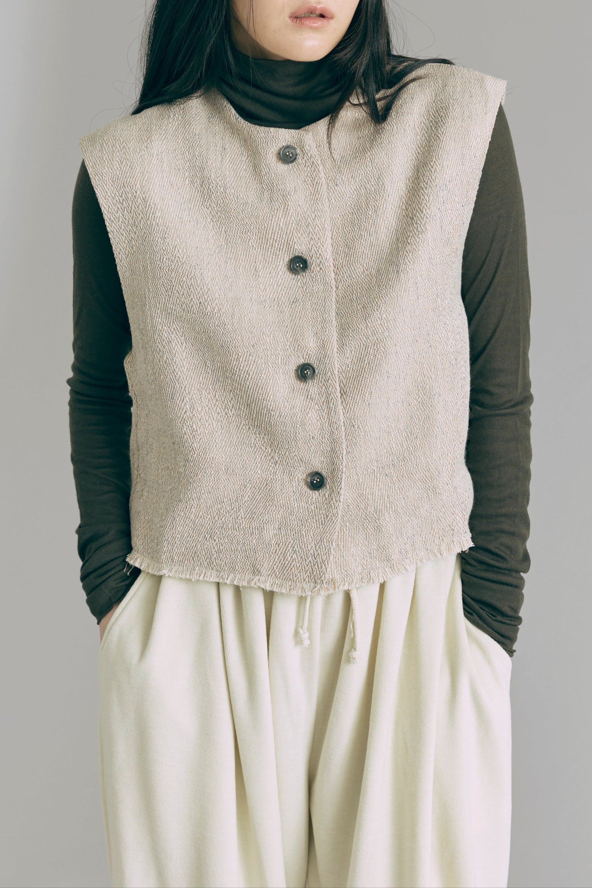 Cropped Tweed Gilet