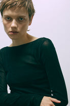 Flocked Tulle Back Open Top