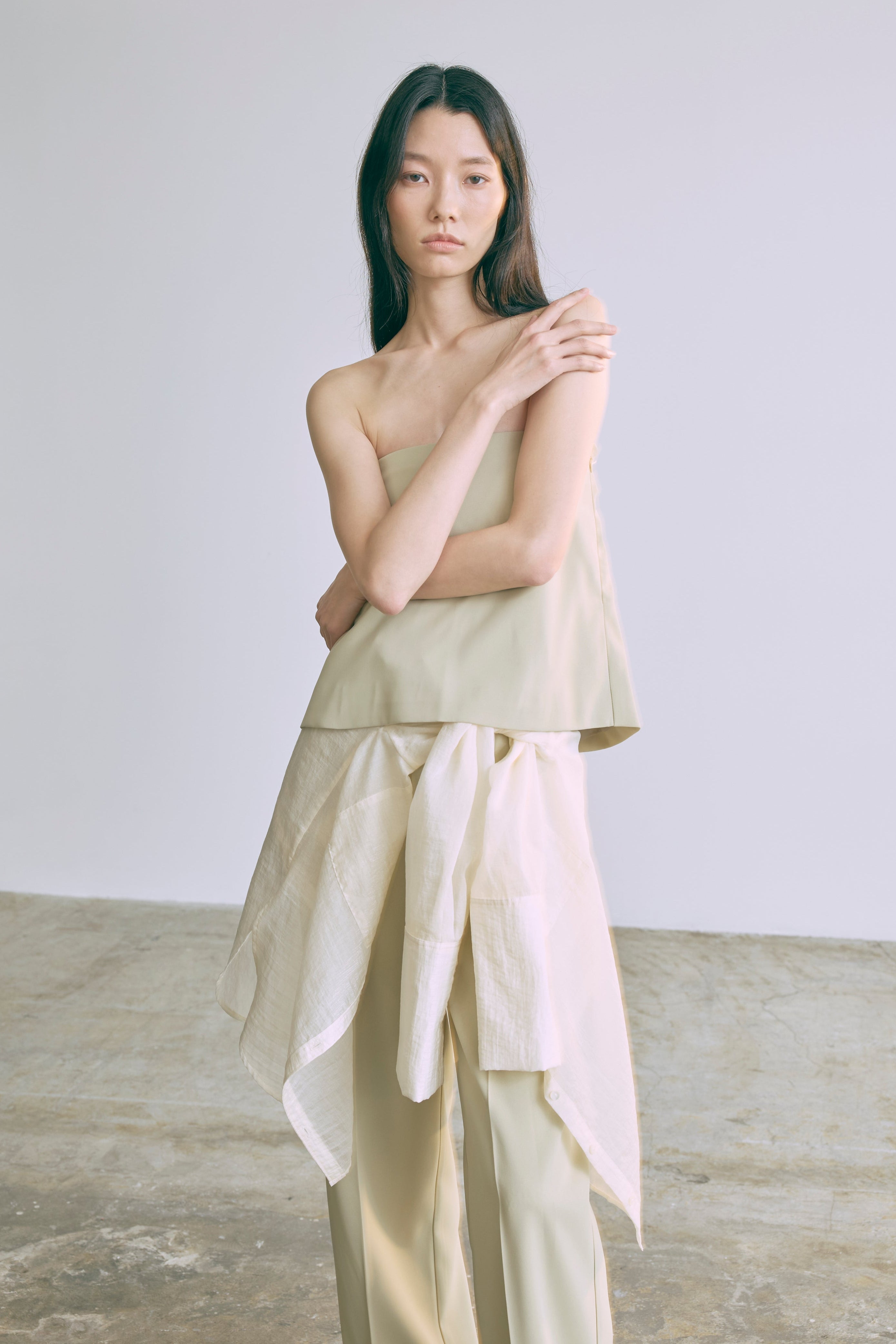 Long Cuff Sheer Blouse