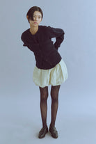 Crewneck Knit ＆ Rib Knit Bustier Set