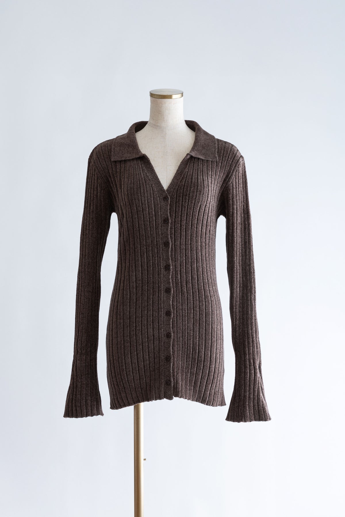 【Set Up】Chenille Collar Cardigan ブラウン