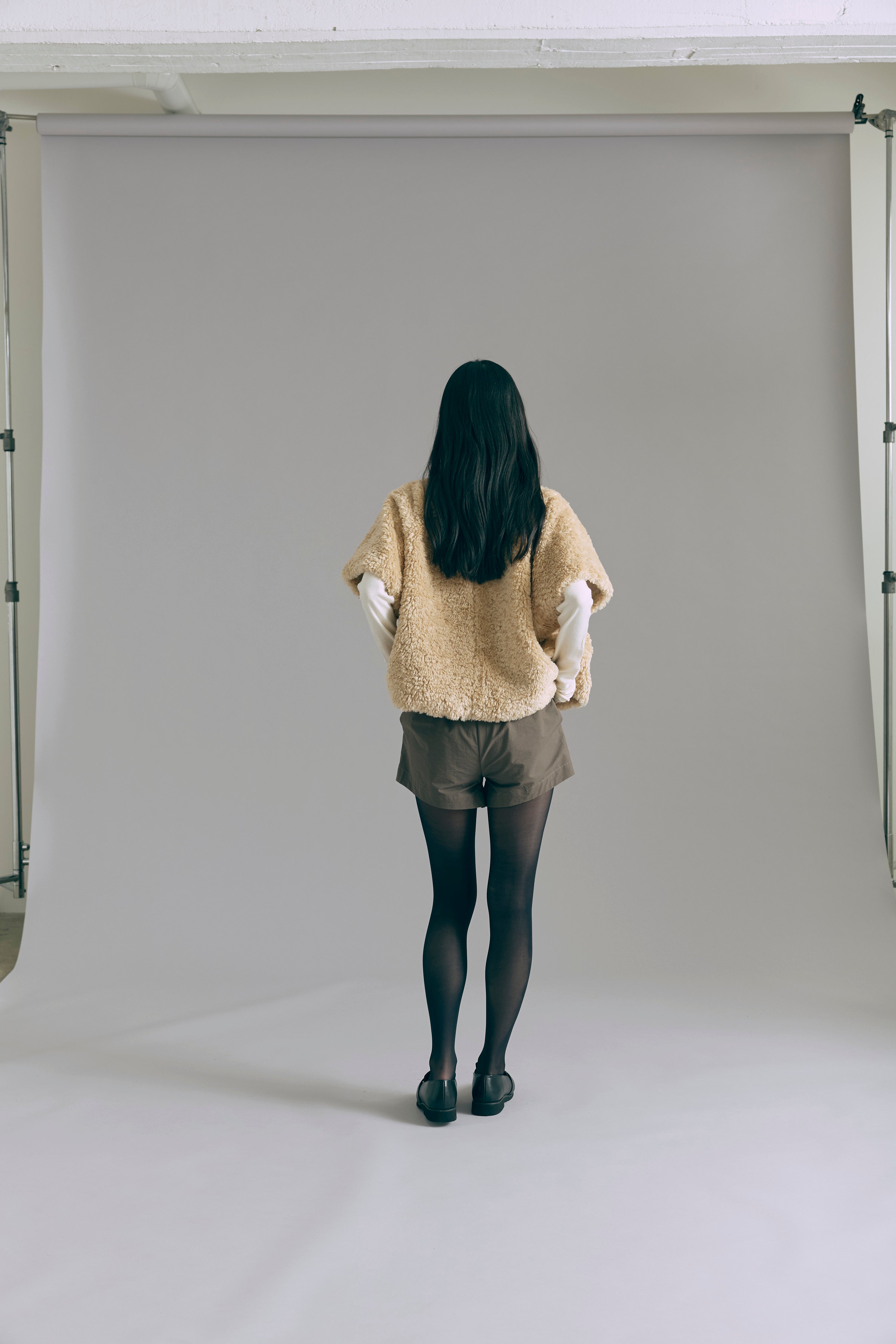 Short Sleeve Fur Jacket