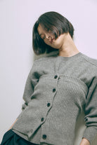 Crewneck Knit ＆ Rib Knit Bustier Set