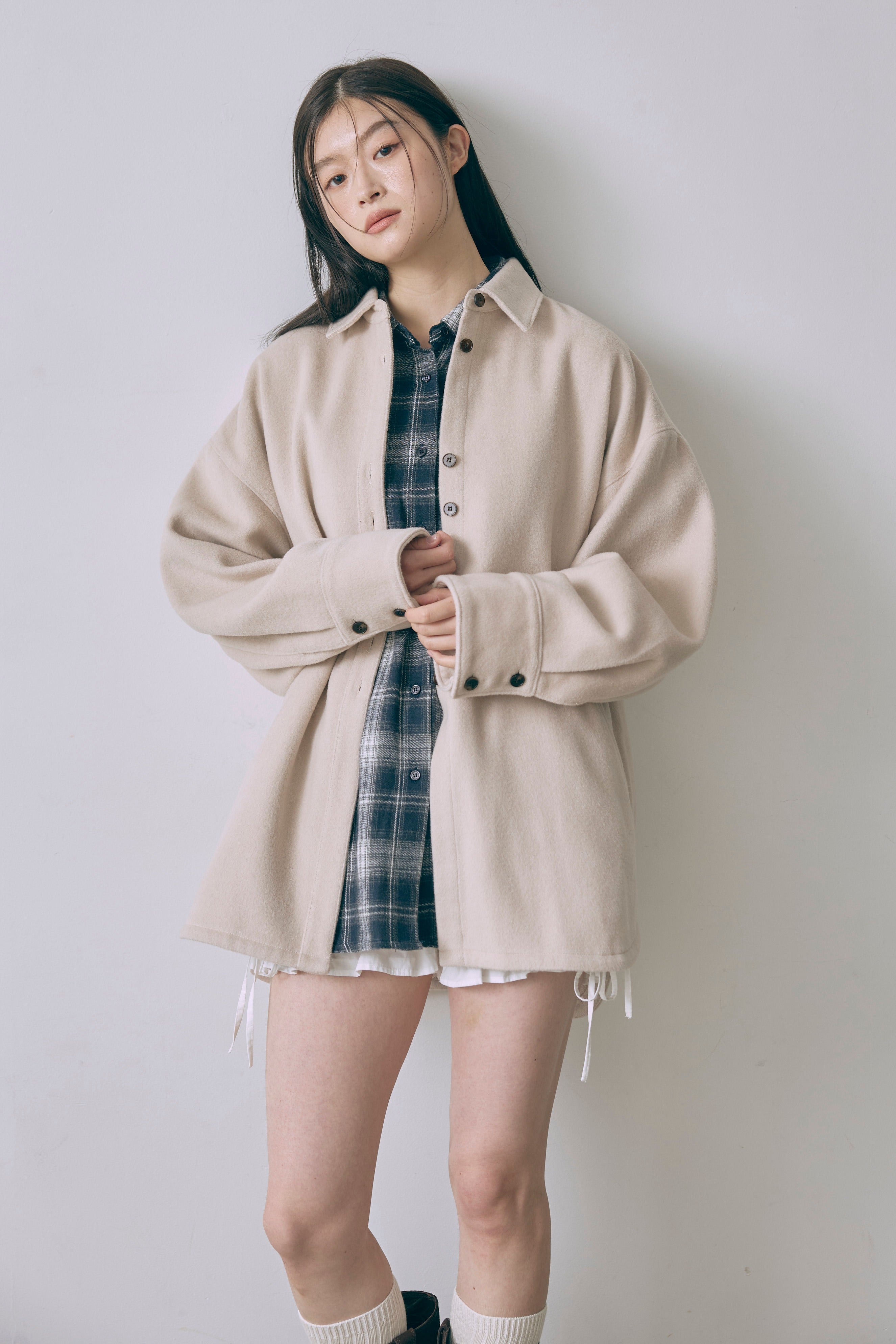 Wool Blend Over Shirt Jacket