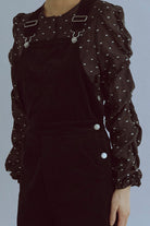 Sheer Dobby Dot Shirring Blouse ブラック