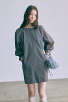 Volume Sleeve Mini Dress