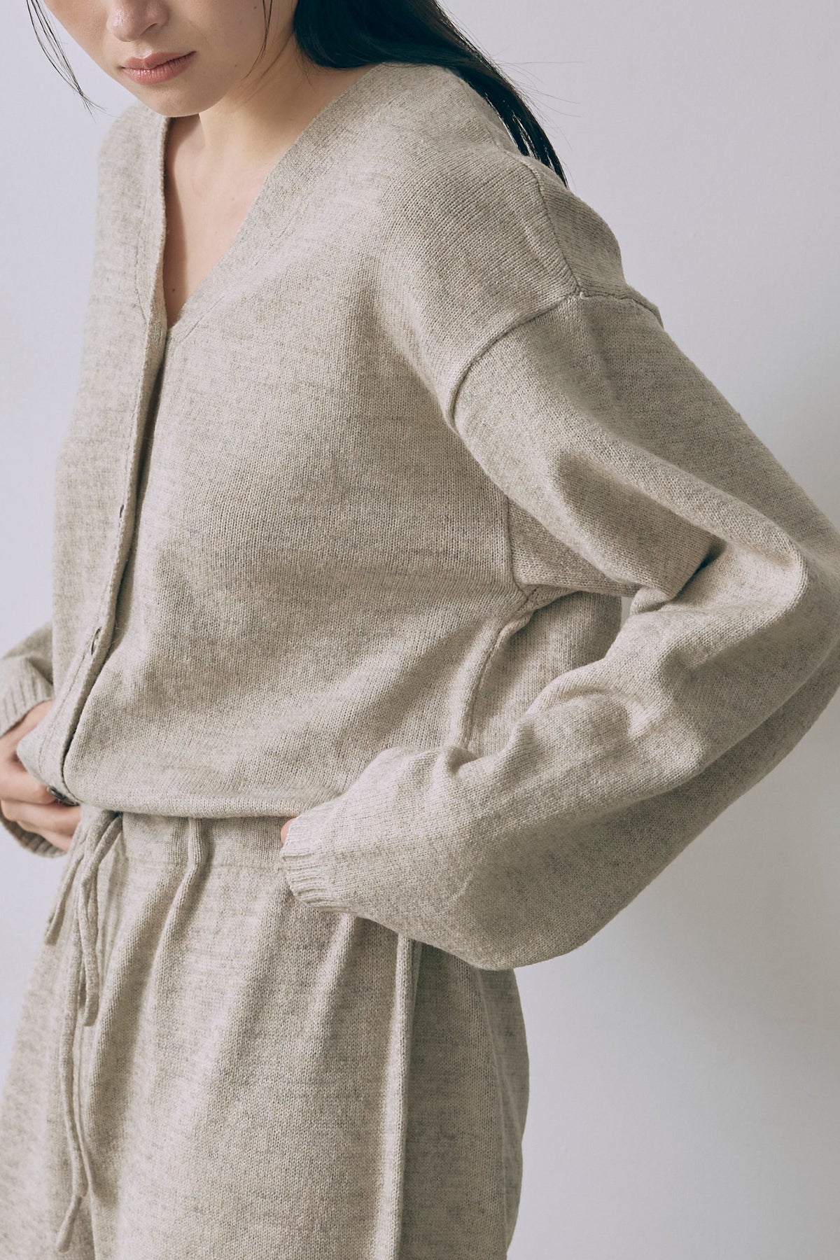 Soft Wool Jumpsuit ベージュ