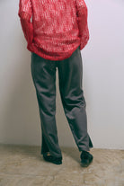 Satin Slit Pants チャコール