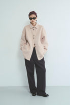 Wool Blend Over Shirts Jacket