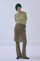 Cut Lace Soft Flare Pants & Layered Skirt Set