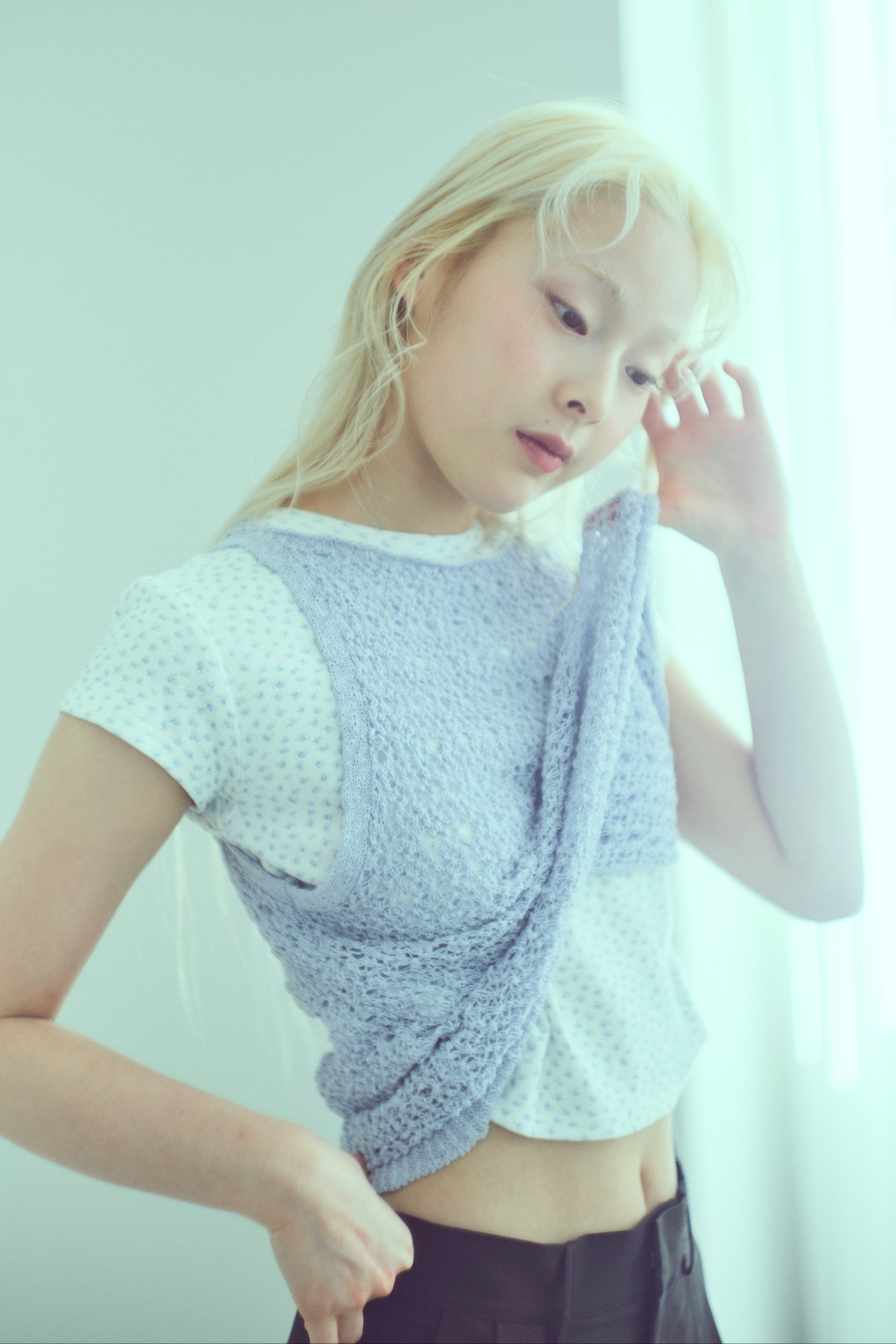 着用カラー:オフホワイト  モデル身長:162㎝