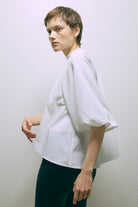 Flared Balloon Sleeve Blouse