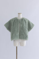 Short Sleeve Fur Jacket ミント
