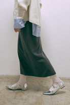 【Set Up】Faux Suede Straight Skirt