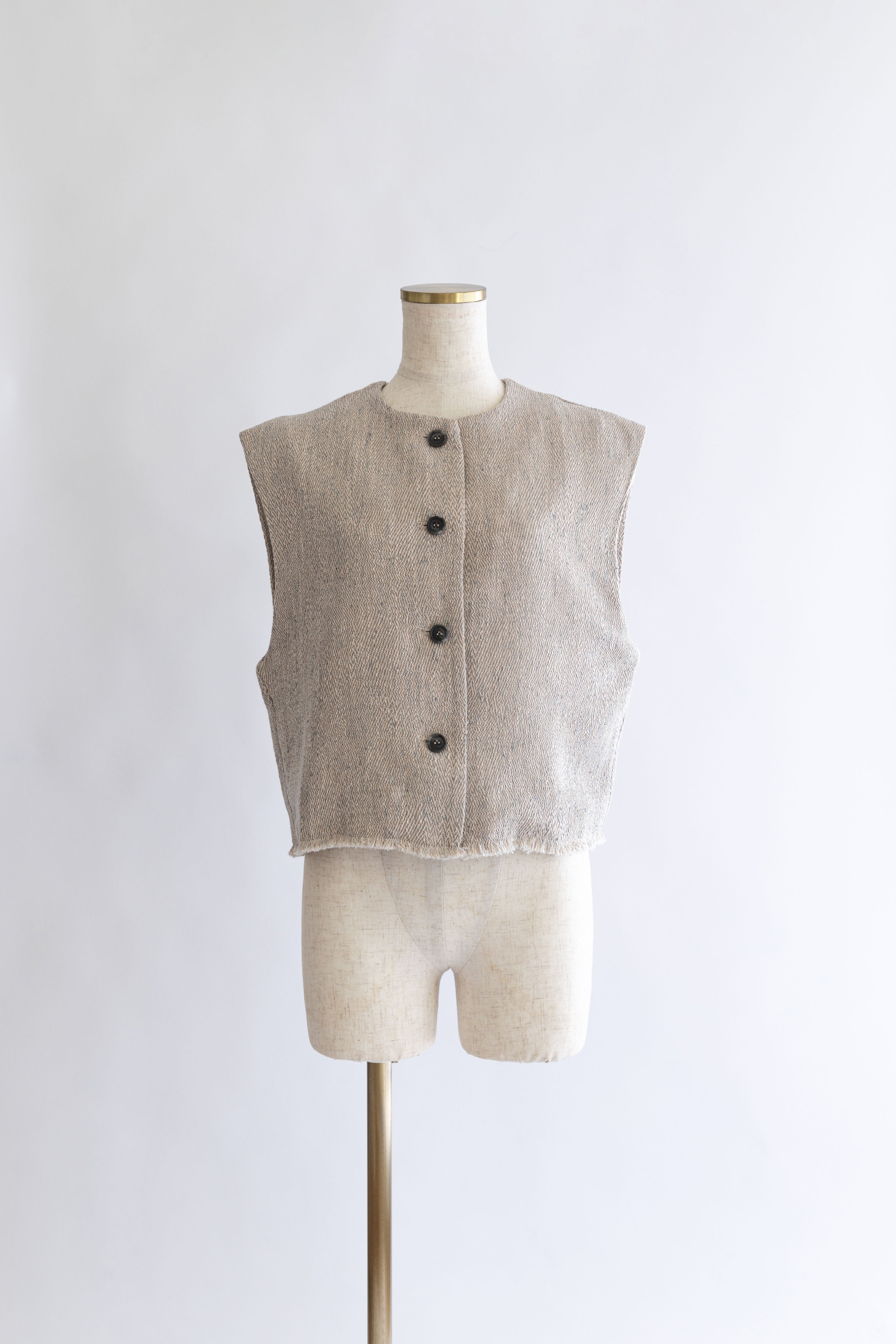Cropped Tweed Gilet