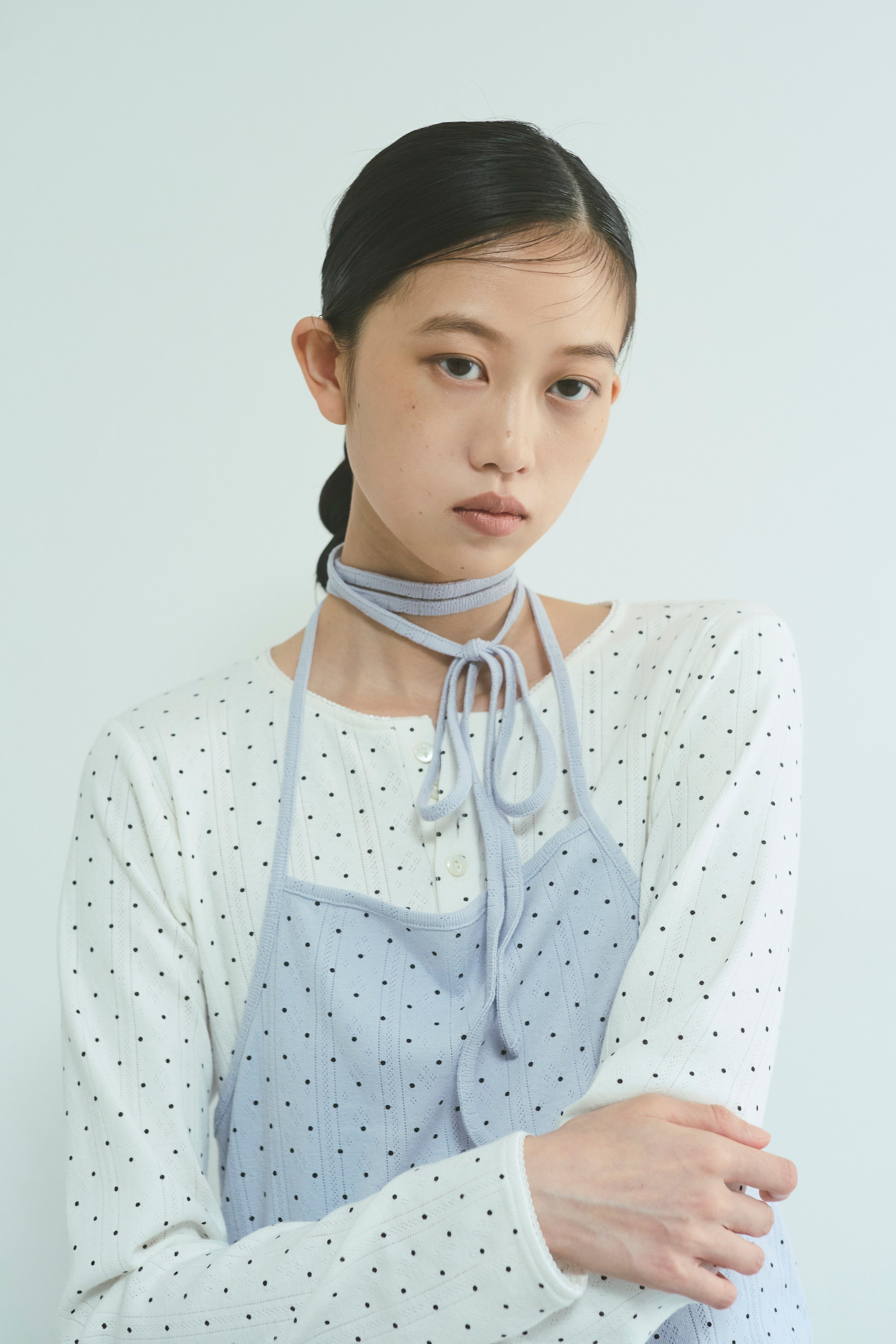 Powder Dot Halter Cami ブルー size:F model:175cm SENPING