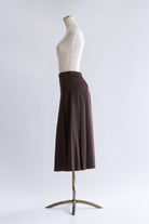 Satin Tuck Pleated Skirt ブラウン