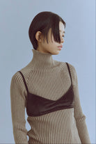 Plated Rib Knit グレージュ size:F model:170cm chii