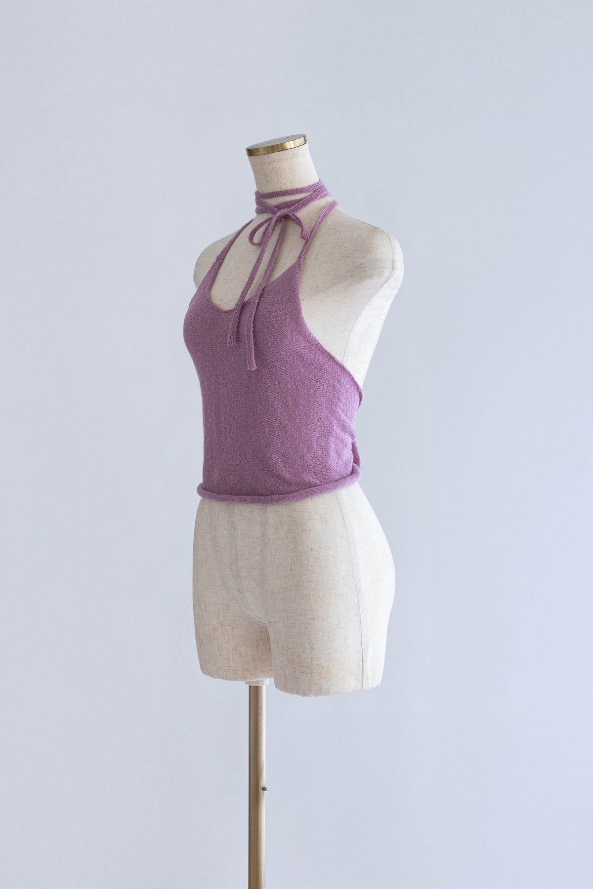 Back Ribbon Knit Cami パープル